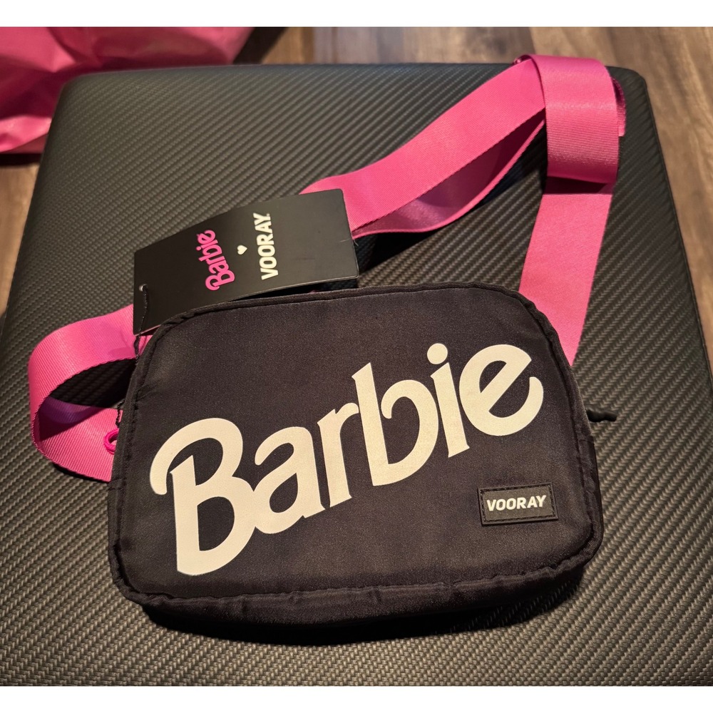 Barbie x Vooray Quinn Belt Bag Black Pink Crossbody Waist Pack‎ V04722BNO NWT